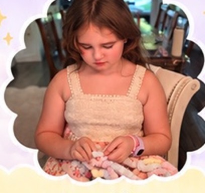 Rachel crocheting