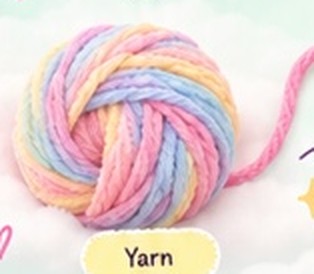 A ball of pastel yarn